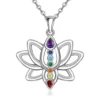 Chakra Rhinestone Lotus Flower Pendant