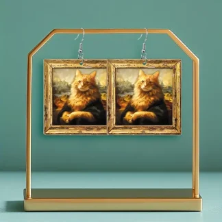 "Mona Lisa" Cat Earrings – Inspired by Da Vinci