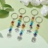 Chakra Natural Stone Keychain with Tree of Life Circle Charm - Image 2