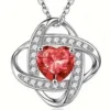 Red Rhinestone January Birthstone Pendant