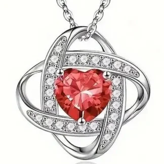 Red Rhinestone January Birthstone Pendant