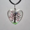 Blush Pink Dried Flower Heart Shaped Resin Pendant - Image 2