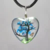 True Blue Dried Flower Heart Shaped Resin Pendant - Image 2