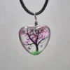 Deep Rose Dried Flower Heart Shaped Resin Pendant - Image 2