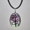Purple Dried Flower Oval Shaped Resin Pendant - Image 2