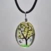 Yellow Dried Flower Oval Shaped Resin Pendant - Image 2