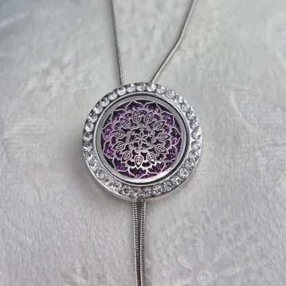 Mandala Design Aromatherapy Locket With Rhinestones