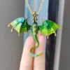 2 Tone Green Enamel Dragon Pendant - Image 2