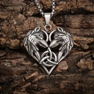 "Bond of the Wolves" - Celtic Heart Pendant