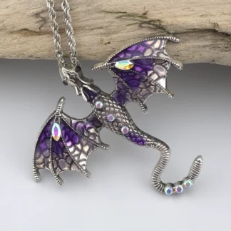 Purple Enamel Dragon Pendant
