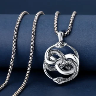 "Serpent’s Knot" - Intertwined Snake Pendant