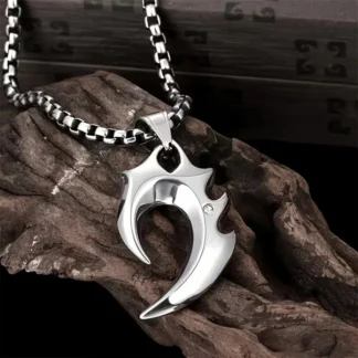 "Flaming Fang" - Wolf Fang Pendant
