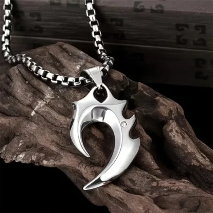 "Flaming Fang" - Wolf Fang Pendant