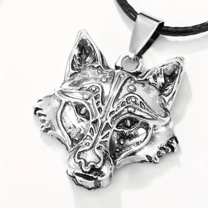 Tribal Wolf Head Pendant
