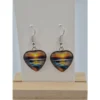 Heart Shaped Sunset Glass Cabochon Earrings