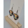 Heart Shaped Sunset Glass Cabochon Earrings - Image 2