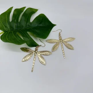 Golden Dragonfly Earrings