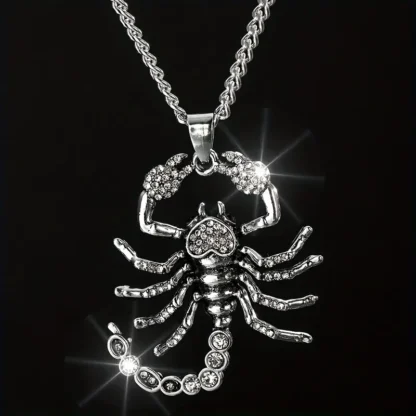 "Midnight Sting" – Rhinestone Scorpion Pendant