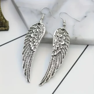 Silvery Angel Wings Earrings