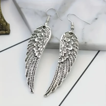 Silvery Angel Wings Earrings