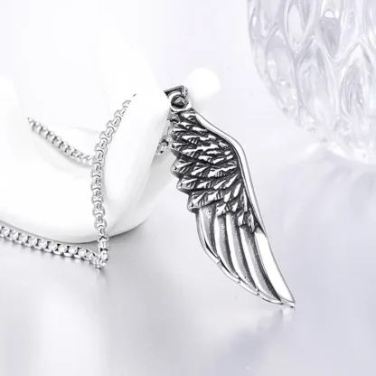 Silvery Angel Wing Pendant