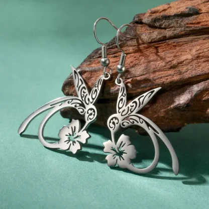 Stainless Steel Hummingbird Earrings
