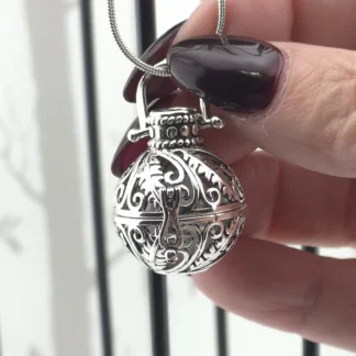 Aromatherapy Filigree Glow Pendant – with LED Light & Lava Stone