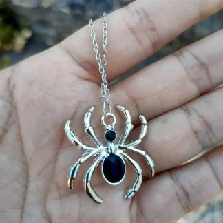 Black and Silvery Spider Pendant