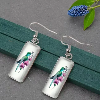 Hummingbird Cabochon Earrings