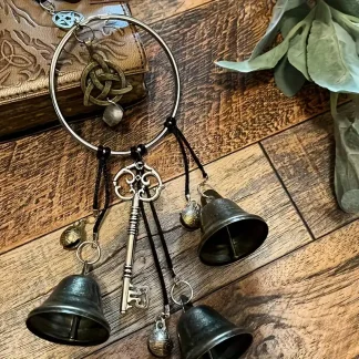 Mystical Protection Ring with Key, and Hanging Bells