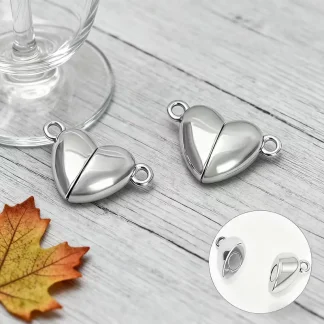 Silvery Magnetic Heart Connector