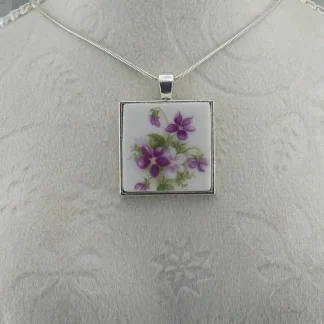 Square Sweet Violets Pendant #2