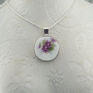 Round Sweet Violets Pendant #5